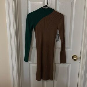 NWT Icone par Simons asymmetric ribbed sweater dress with cashmere size M